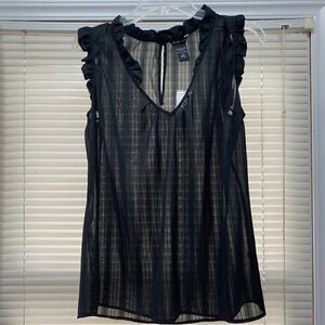 NWT New York & Company Short Sleeve Ruffle Blouse
